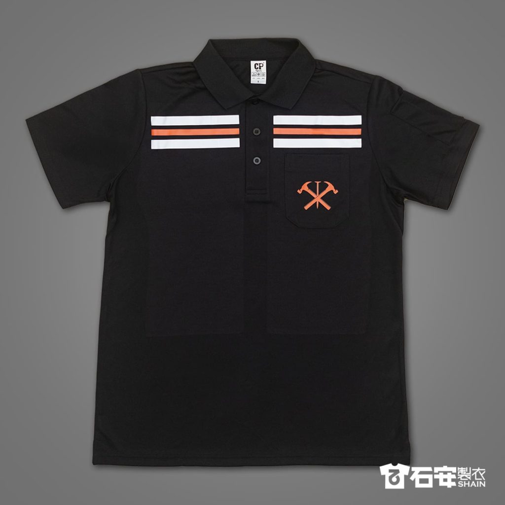 【反光條工作服訂製】建築工程_排汗口袋polo衫 4 反光條工作服訂製1